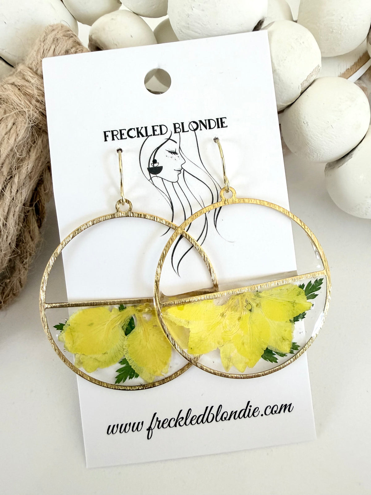 Yellow Floral Dangles