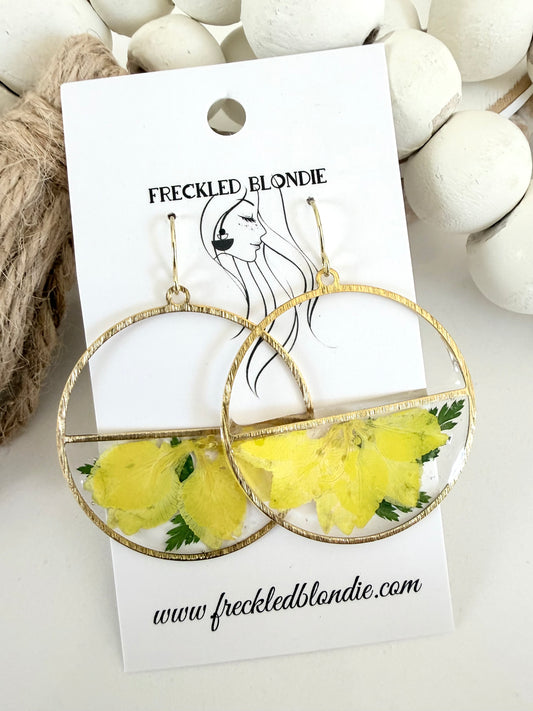 Yellow Floral Dangles