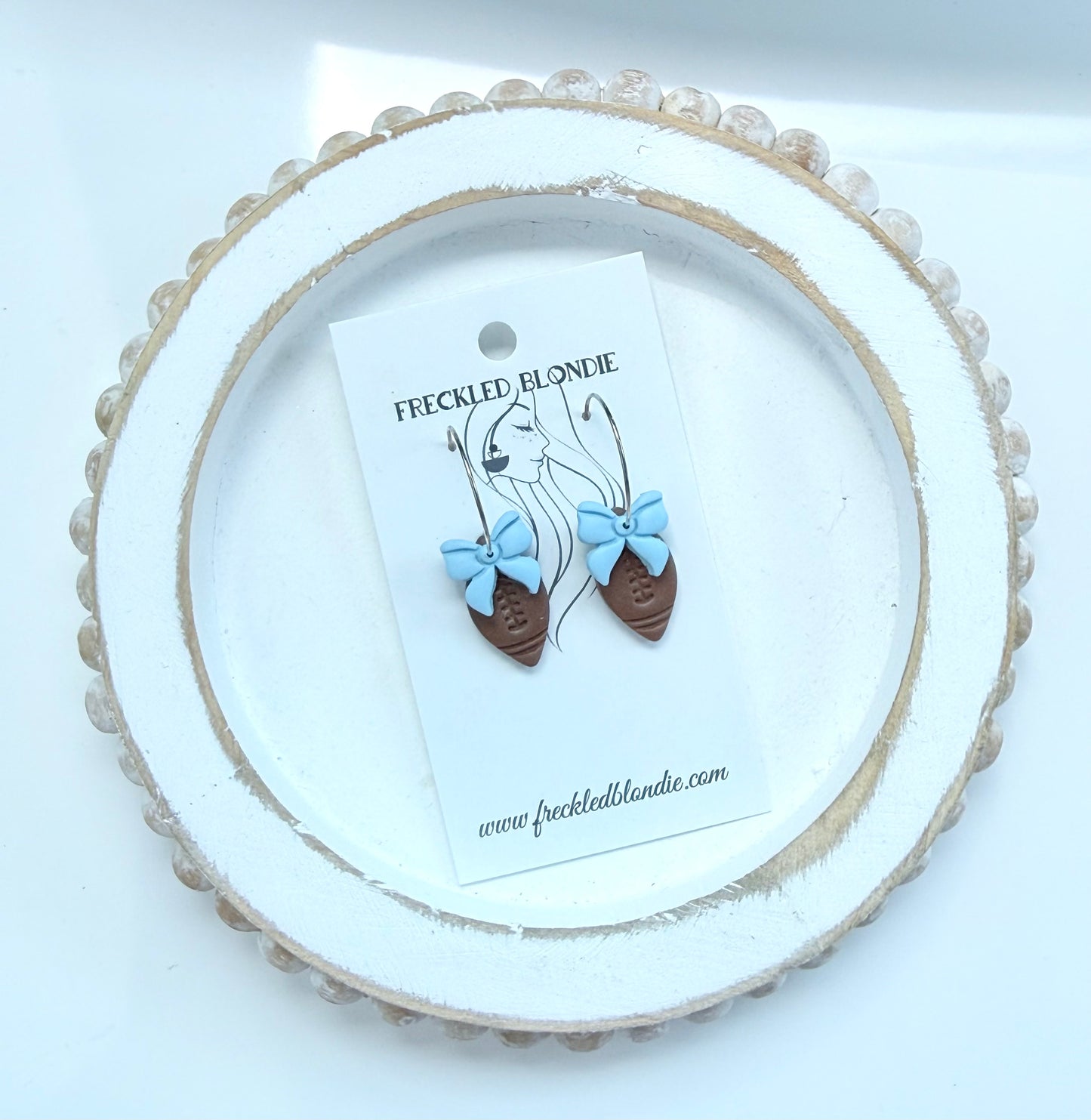 Customizable Football + Bow Hoops