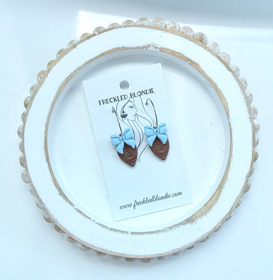 Customizable Football + Bow Hoops