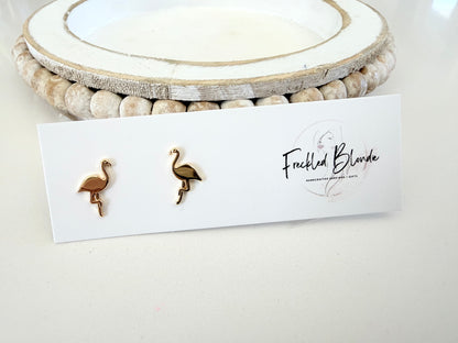 Coastal Flamingo Studs