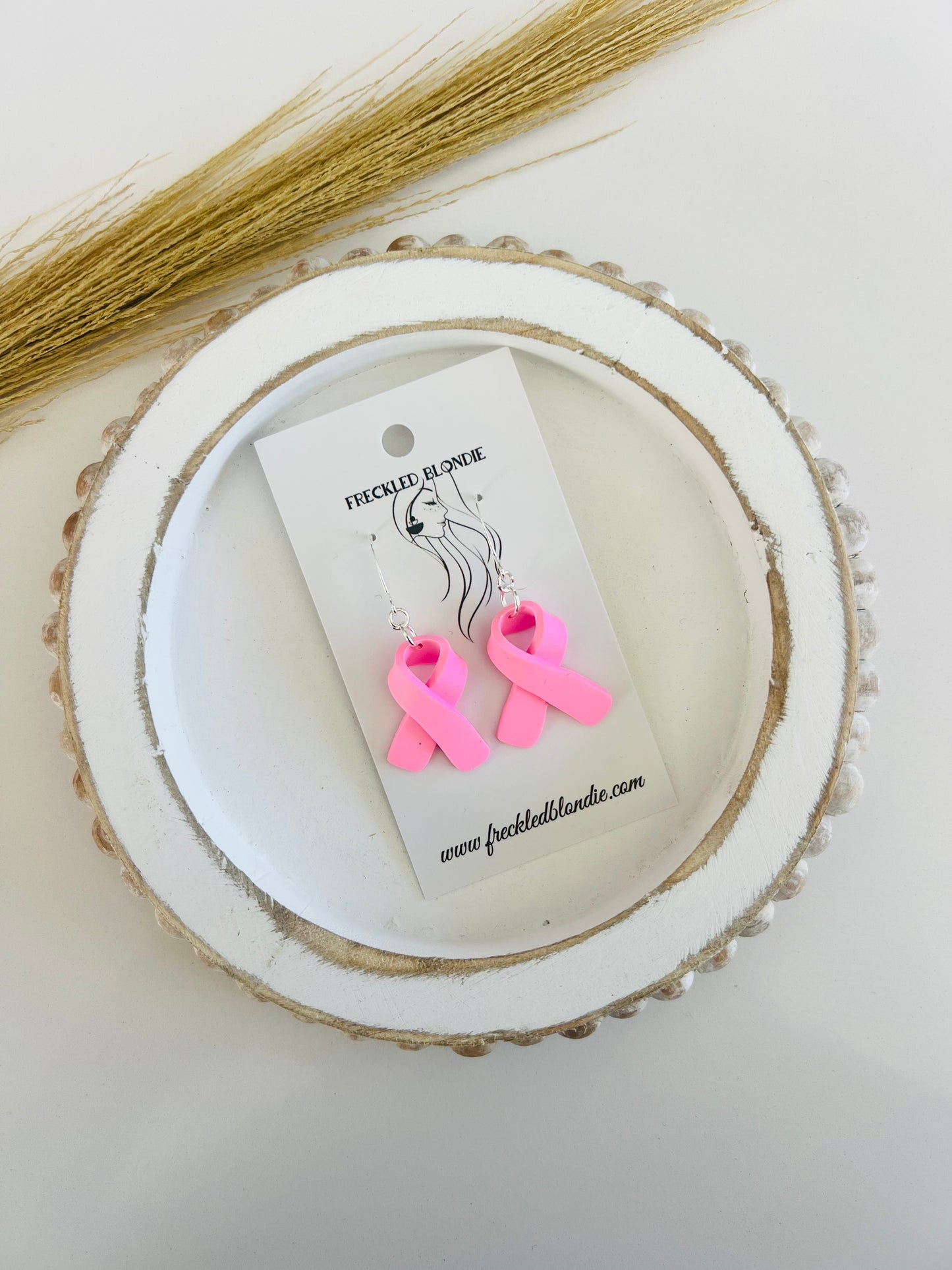 Breast Cancer Ribbon Dangles