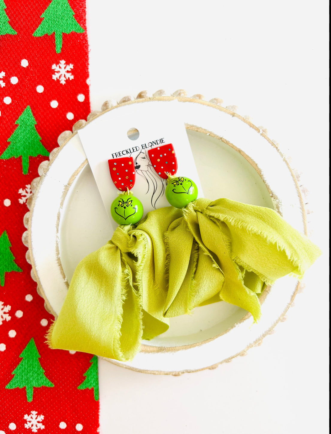 Grinch Bow Dangles