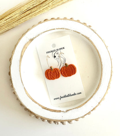 Floral Print Pumpkin Hoops