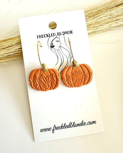 Floral Print Pumpkin Hoops