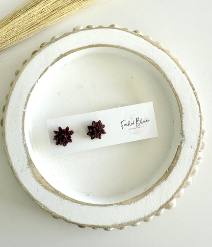 Burgundy Lily Studs