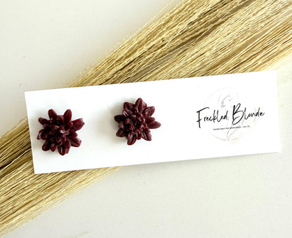 Burgundy Lily Studs