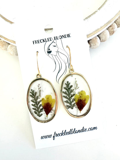 Yellow floral Dangles