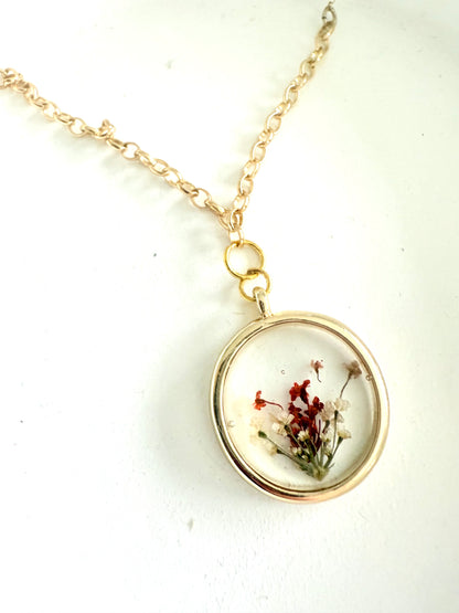 16” Dried Flower beaded Necklace