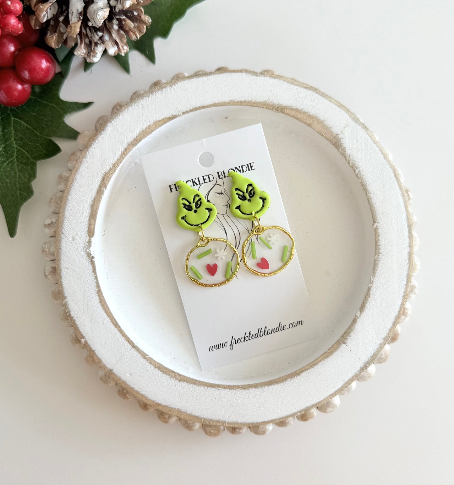 Small Grinch Sprinkle Dangles