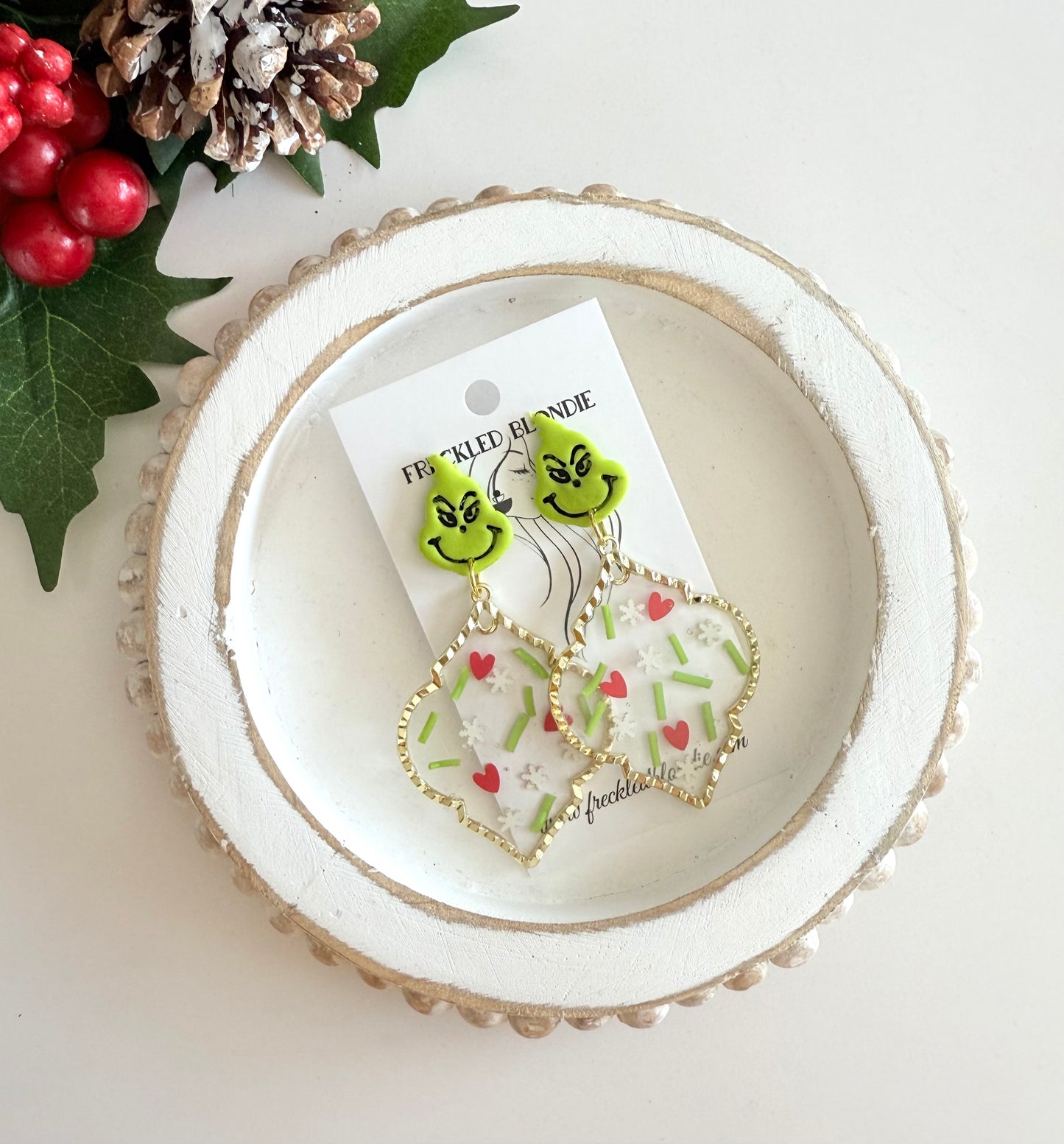 Large Grinch Sprinkle Dangles