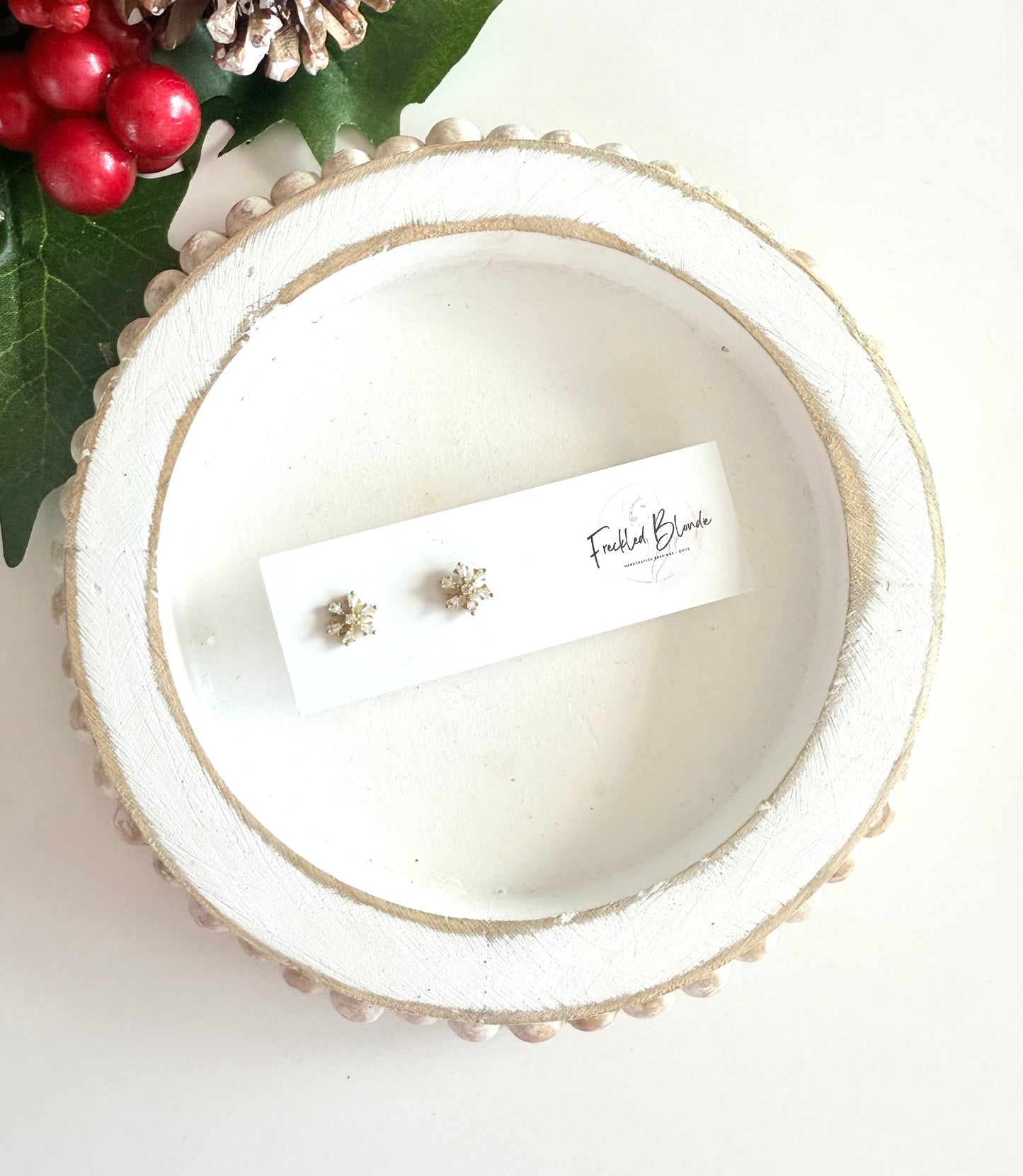 Frosted Snowflake Studs