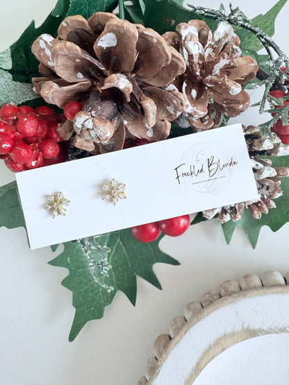 Frosted Snowflake Studs