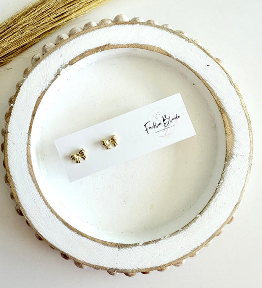 Mini Gold Bow Studs