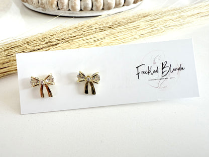 Sparkly Bow Studs
