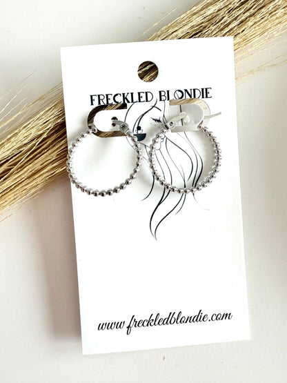 Silver Bead Hoops