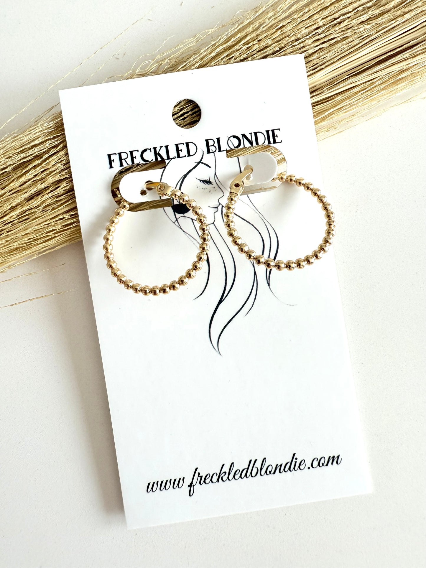 Gold Bead Hoops