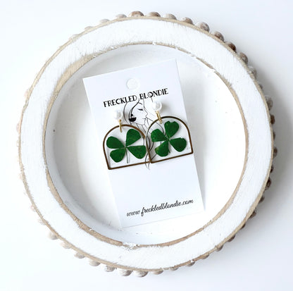 Real Four Leaf Clover Dangles