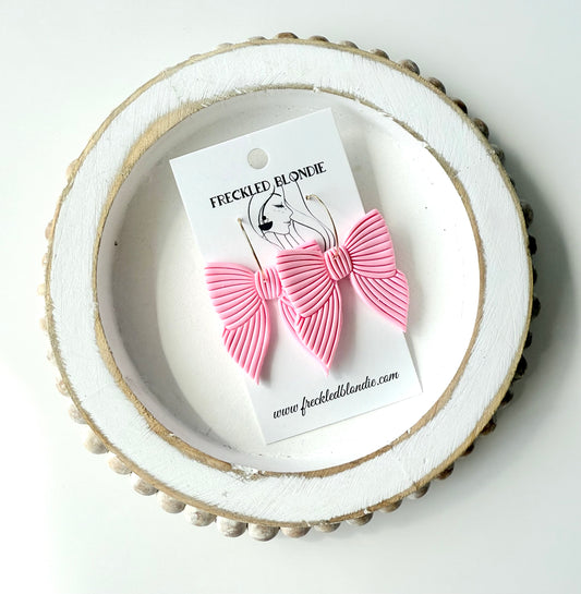 Pink Bow Hoops
