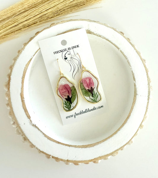 Whimsical Purple Flower Dangles