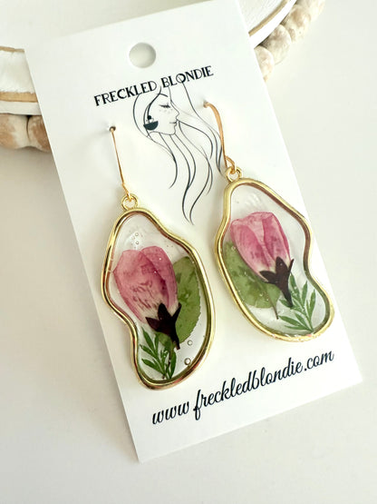 Whimsical Purple Flower Dangles