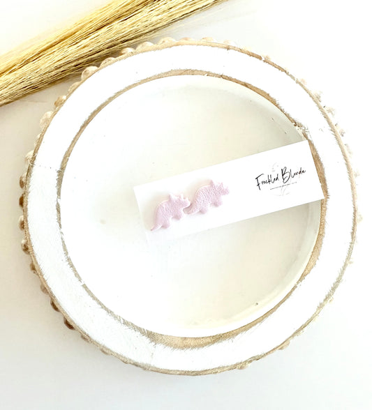 Lavender Triceratop Studs