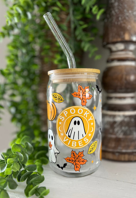 Spooky Vibes Beer Can Glass