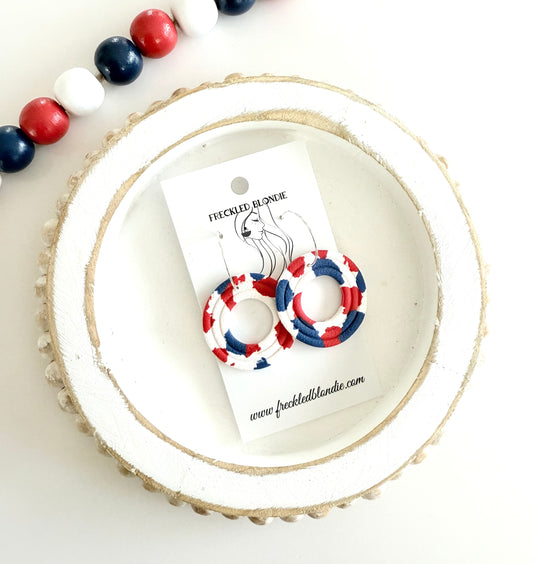 Red White & Blue Hoops