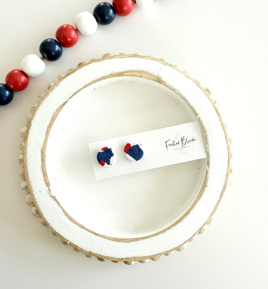 Red White & Blue Oversized Studs