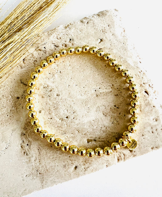 5mm Gold Beaded Bracelet