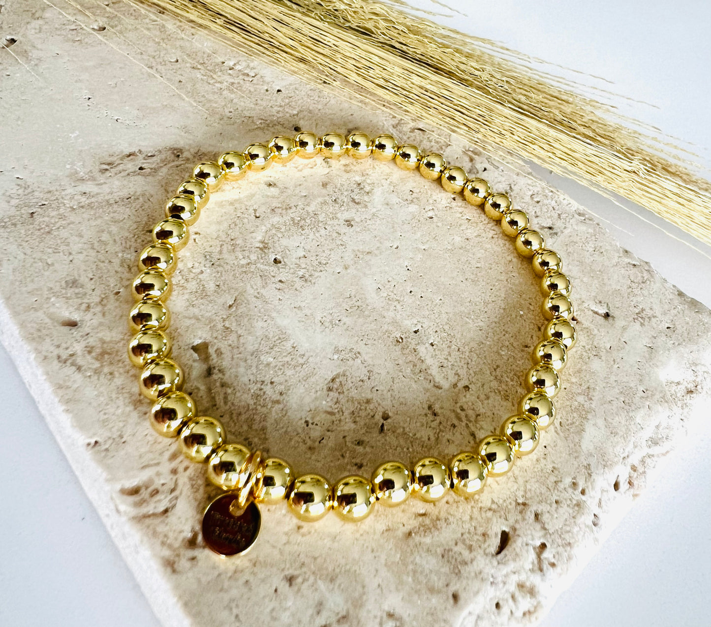 5mm Gold Beaded Bracelet