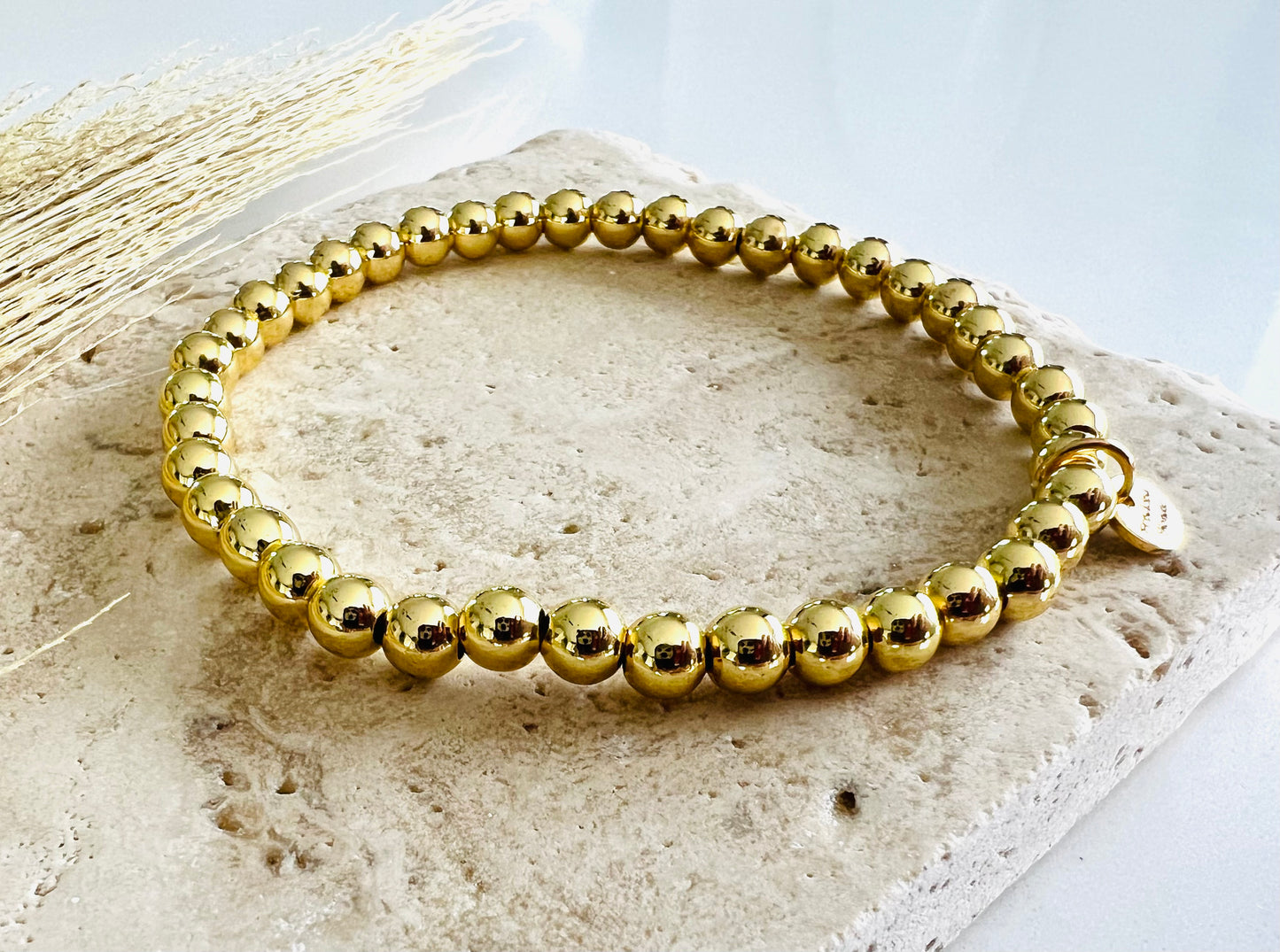 5mm Gold Beaded Bracelet