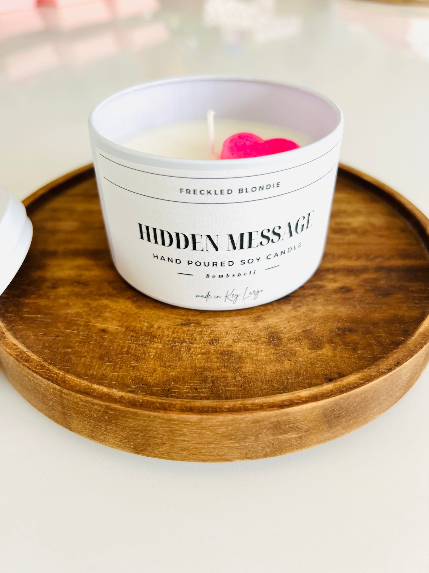 Hidden Message Candle: Happy Valentines Day