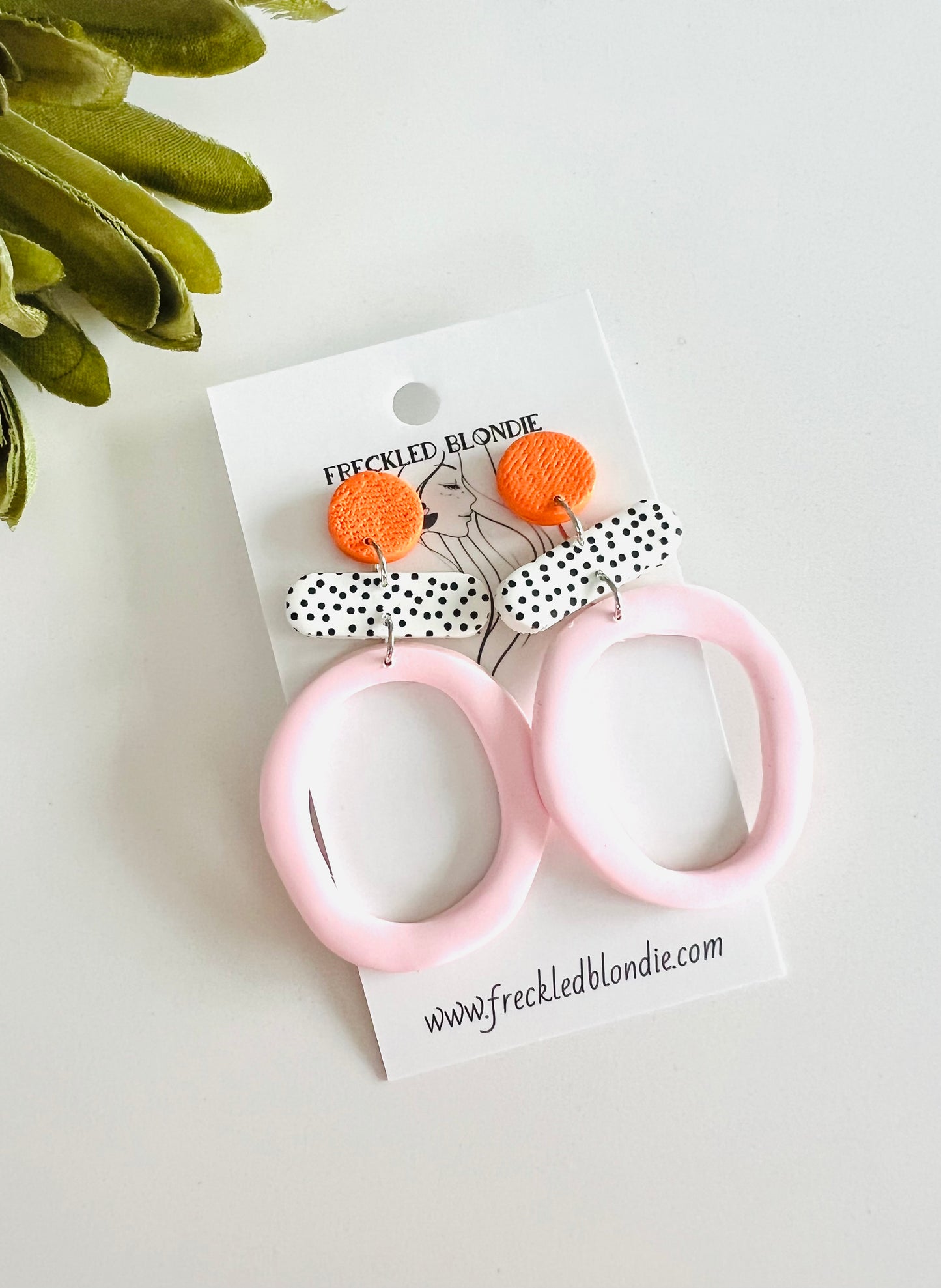 Pink and dots Dangles