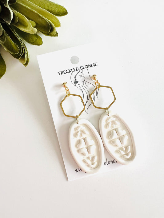 White Oval Dangles