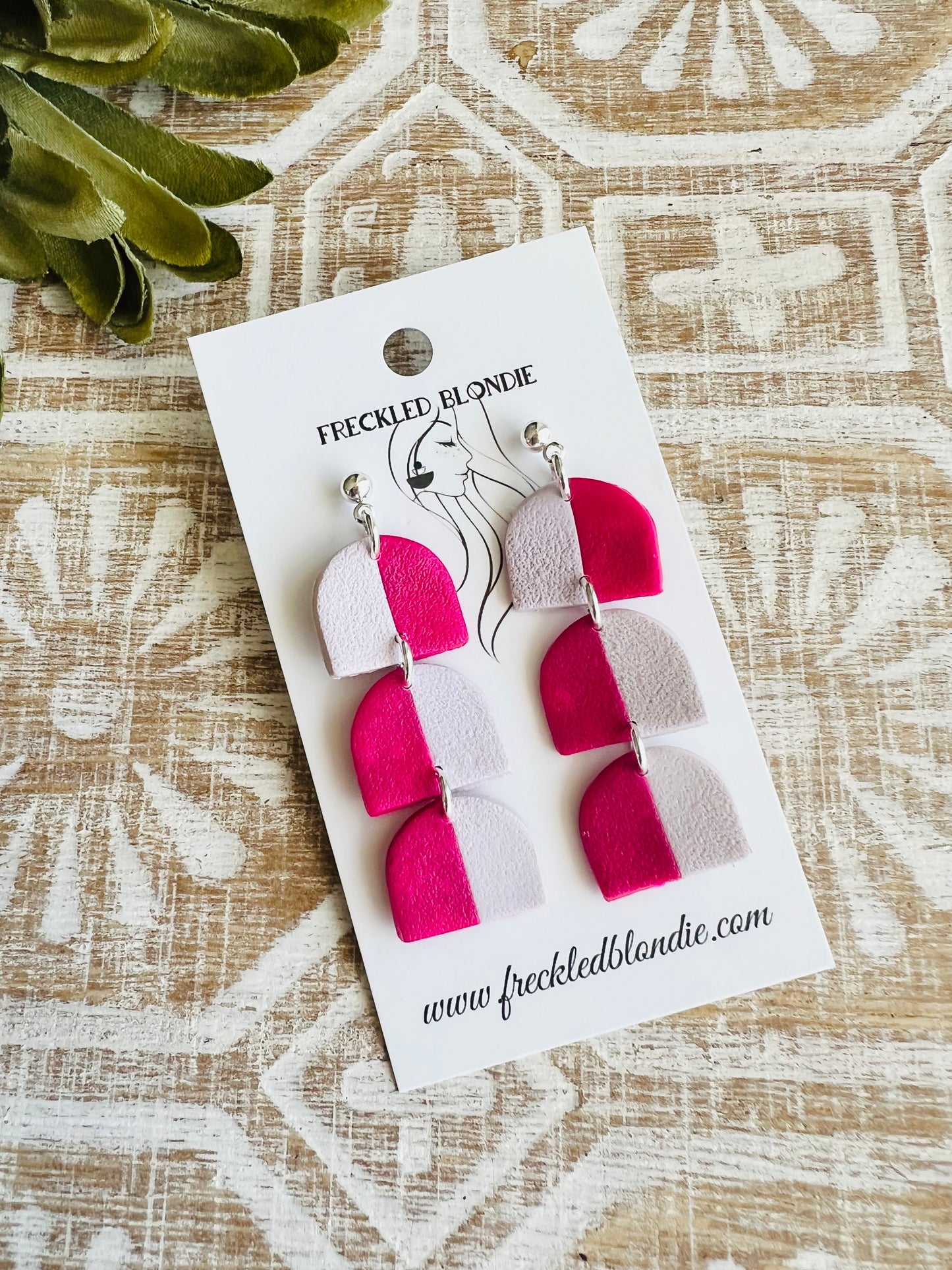 Magenta Block Dangles