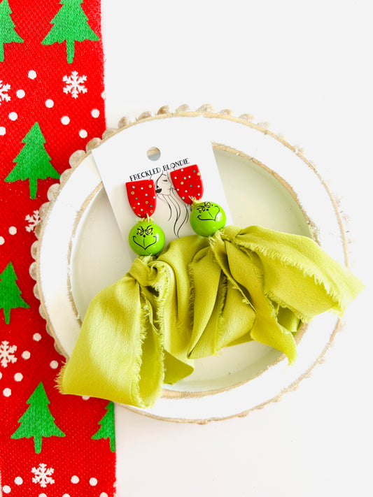 Grinch Bow Dangles