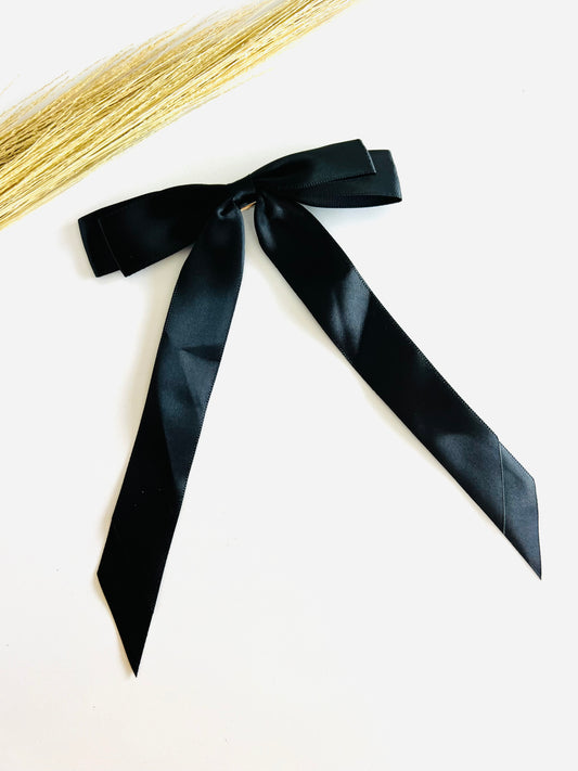 Satin Bow in Black