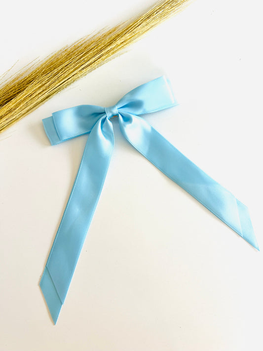 Satin Bow in Blue