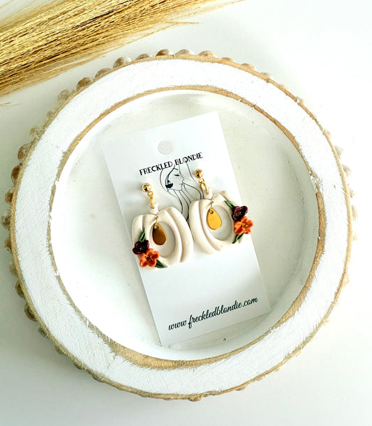 Cream Pumpkin Donut Dangle