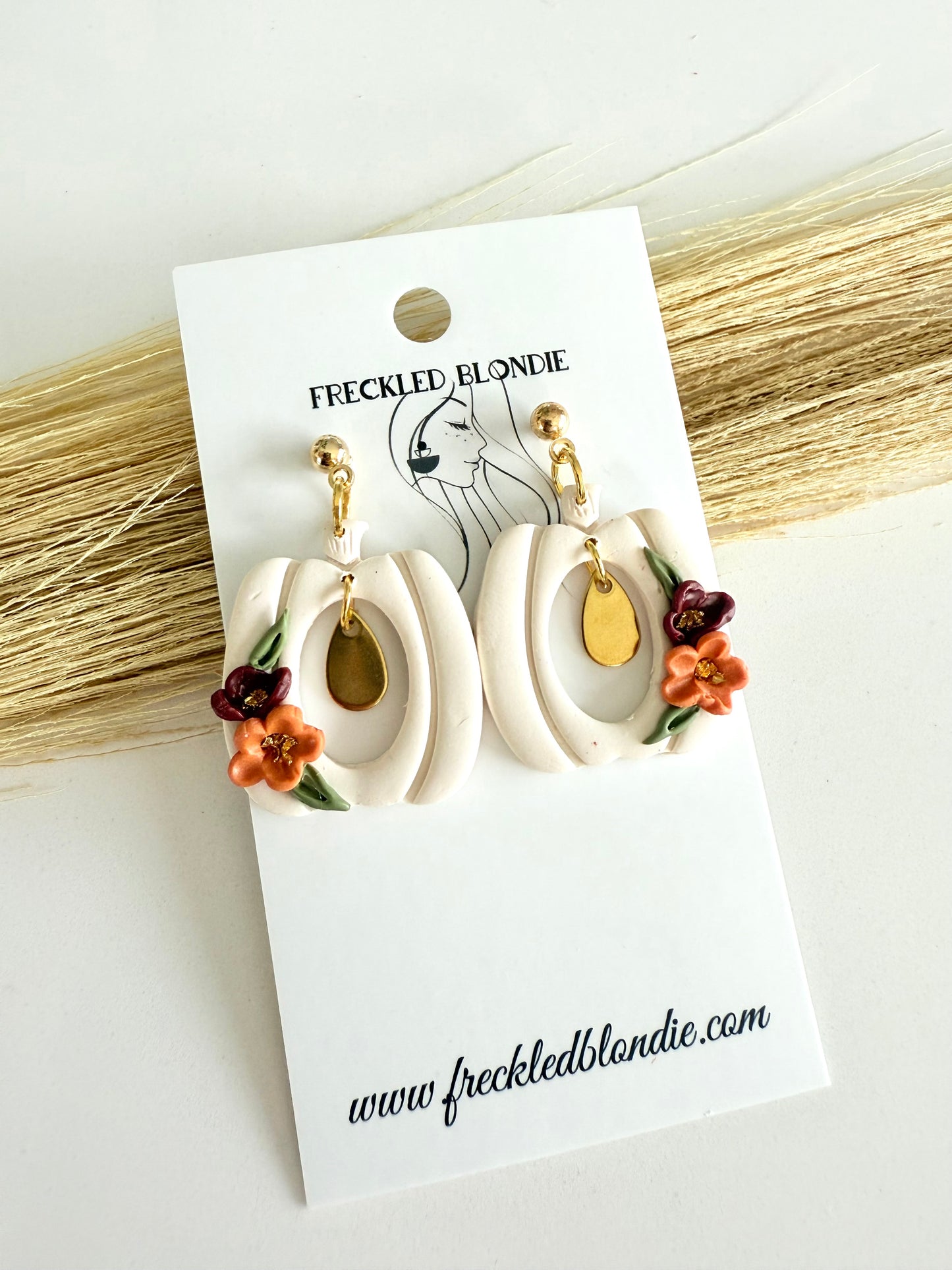 Cream Pumpkin Donut Dangle