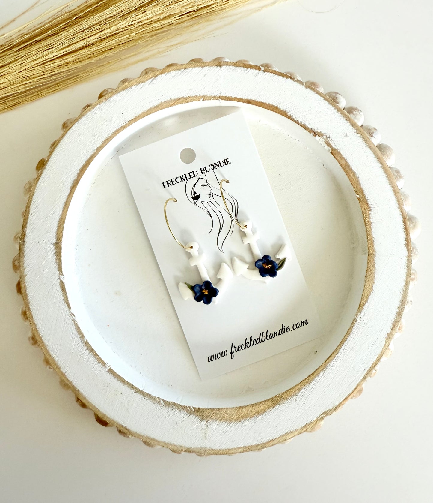 White Anchor Hoops