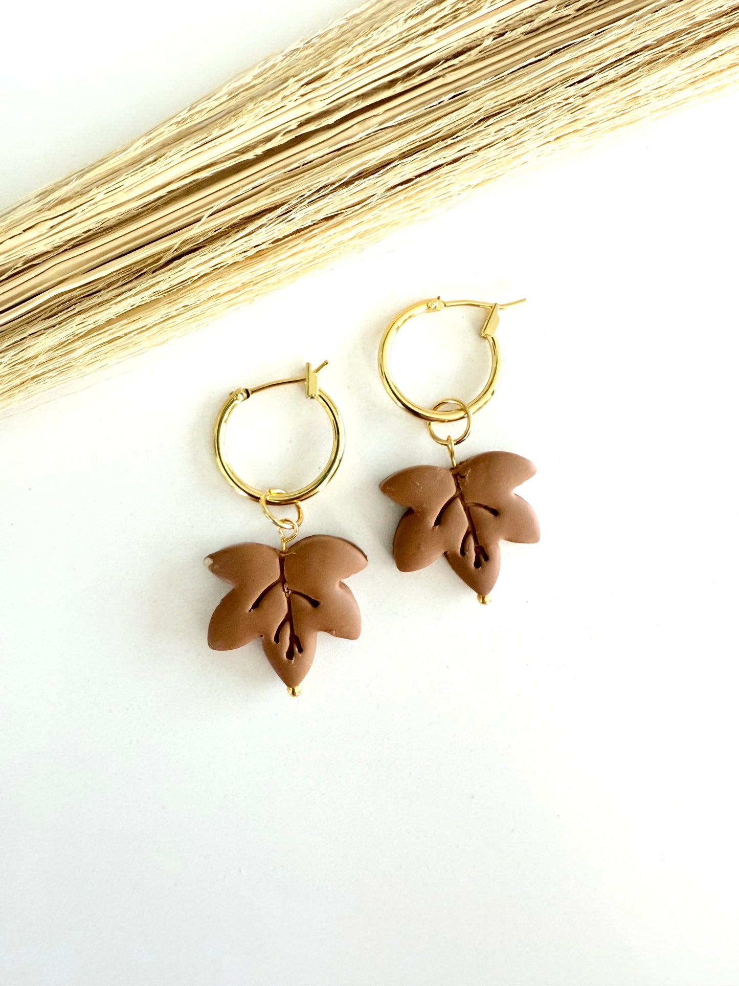 Leaf Charm + Hoops