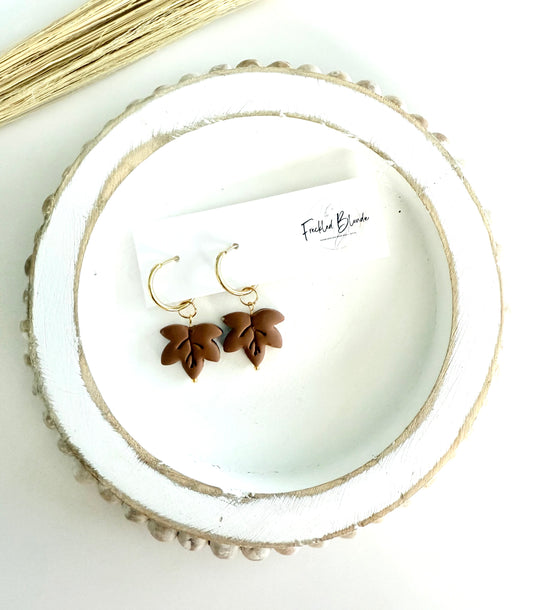 Leaf Charm + Hoops
