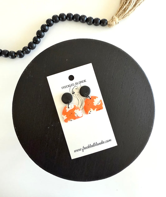 Mini Orange Ghost Dangles