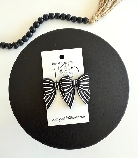 Striped Bow Hoops