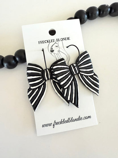 Striped Bow Hoops