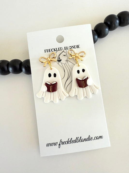 Books and Bows Ghost Dangles