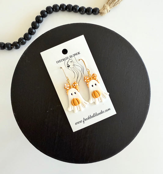 Pumpkin Ghost Dangles