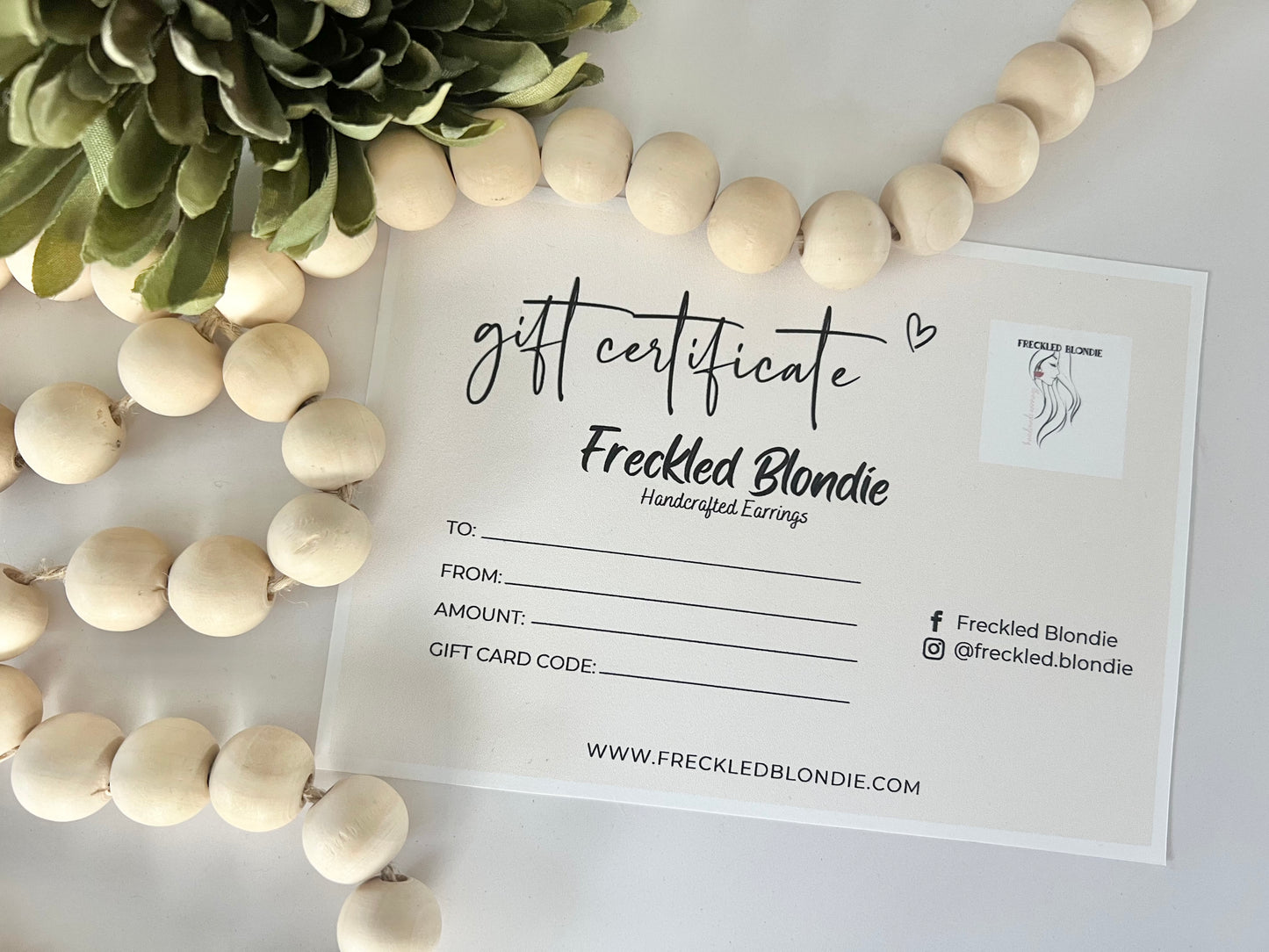 Freckled Blondie Gift Card
